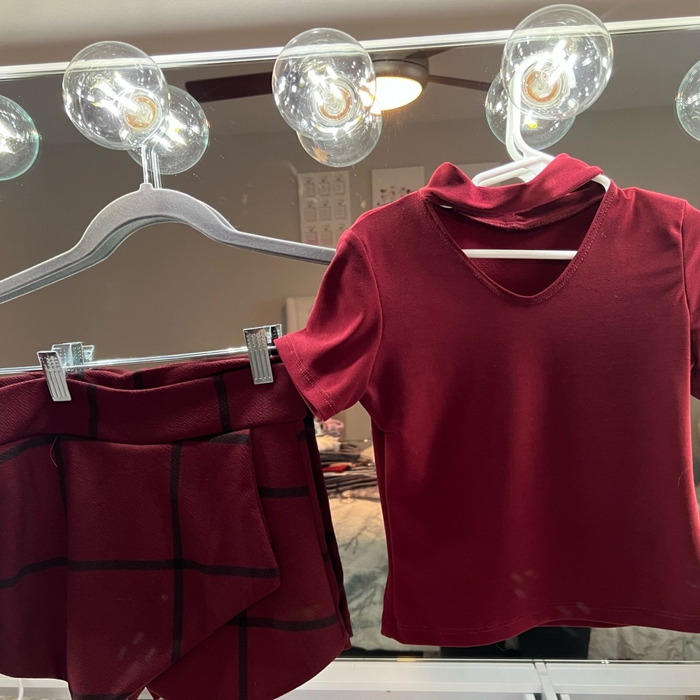 Cheryl Kids Creations burgundy girls small top (matching skirt sold separately)